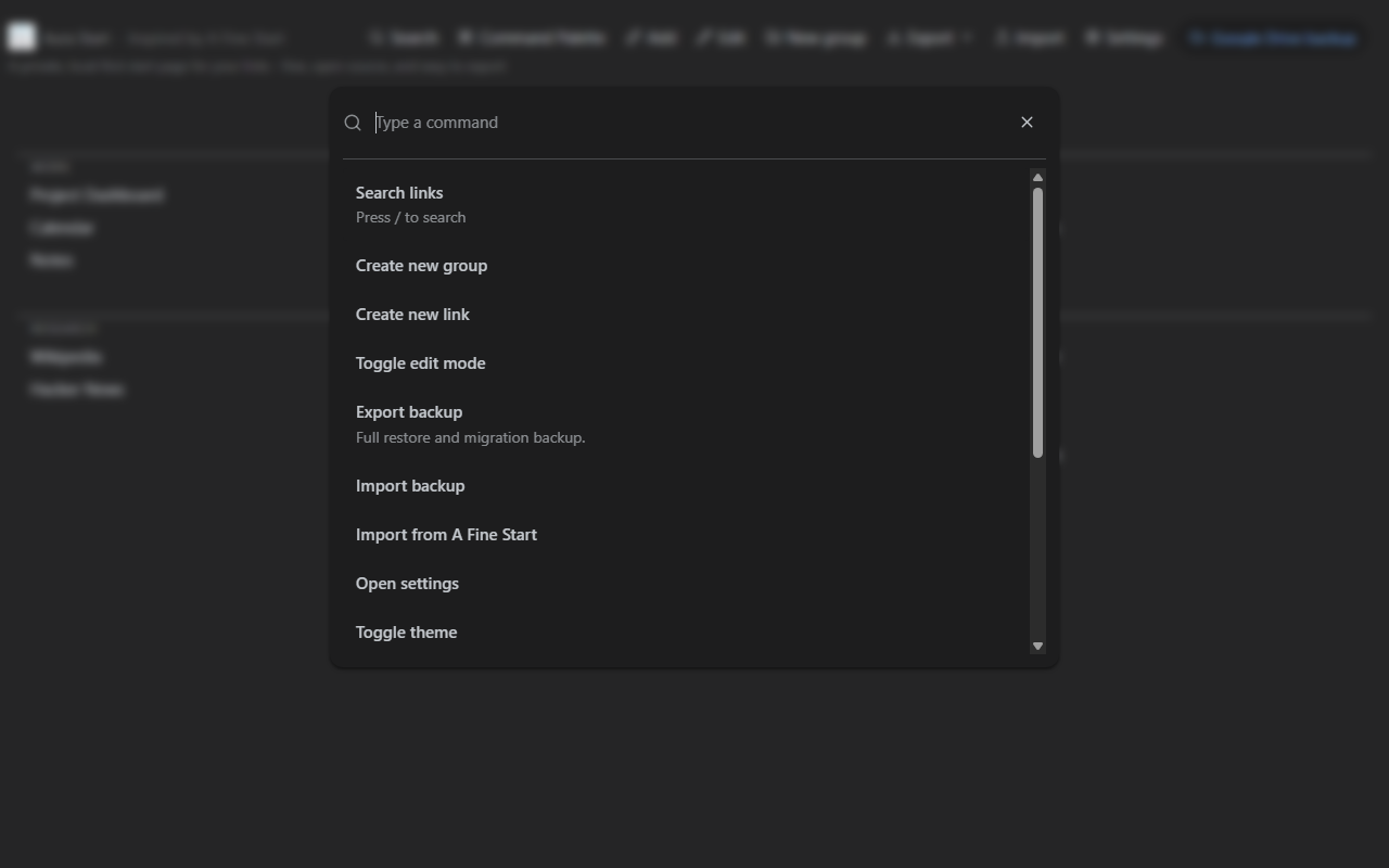 Aura Start Command Palette