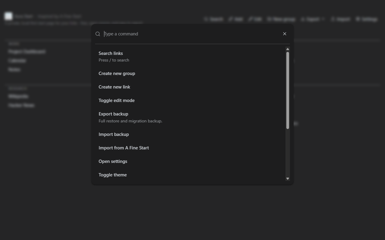 Aura Start Command Palette